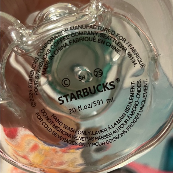 Starbucks Glass Bearista Cup with Signature Logo Starbucks Cap and Stripe Straw - Picture 2 of 3